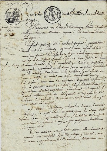 1820 bissing vente - 1820, d'une