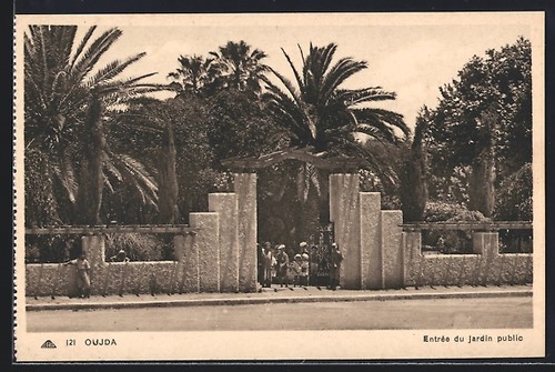 Cpa oujda entrée jardin - oujda,,
