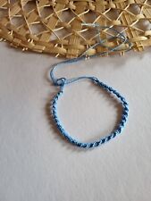 Bracelet tissu Friendship Amitié brésilien ajustable réglable mixte _ Bleu Ciel