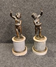 Paire De Chérubin Statuettes En Bronze 19e Napoléon III 