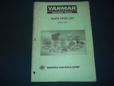 Yanmar Pièces Prix Liste