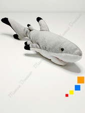 Peluche/Doudou Requin Gris Et Blanc A Pointes Noires 33*6cm - Softimals Aquarium