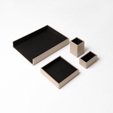 Set de Bureau Cuir Gris