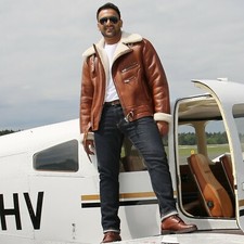 Veste de Peau de Mouton - Vandamm Veste Homme Blouson Veste en Cuir Veste Bomber