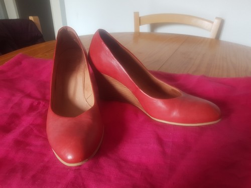 Escarpins cuir rouges talon - cuir, à