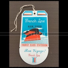 SS FRANCE LINER LUGGAGE TAG