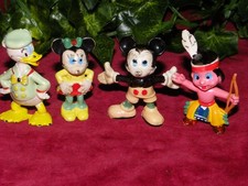 Lot de 4 Figurines Anciennes Vintage Disney Mickey, Minnie, Donald & Hiawata