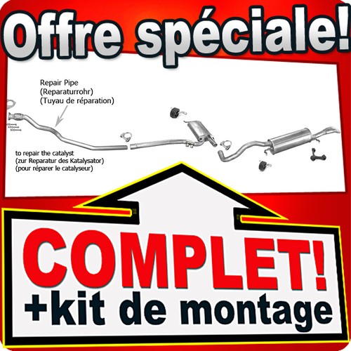 Ligne pot échappement pour - pot,
