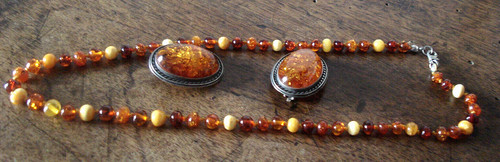 Collier ambre perles