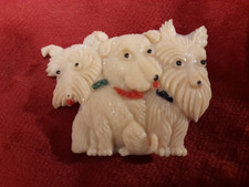 BROCHE ANCIENNE 3 CHIENS