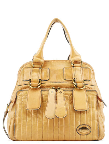 Beige leather bay tote - leather,
