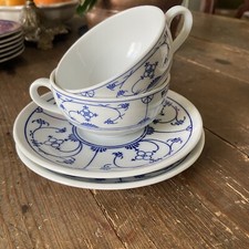 A set Of Two Vintage German Blue & White Porcelain Cup & Saucer 