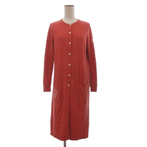 Cardigan long orange brodé