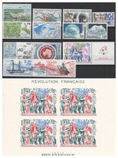 TIMBRES TAAF  Année 1989 COMPLÈTE Compris Poste Aérienne  / BLOC NEUF**