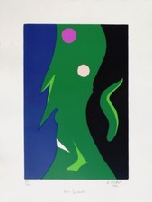 ANDRÉ VERDET DON QUICHOTTE 1972 linogravure signée