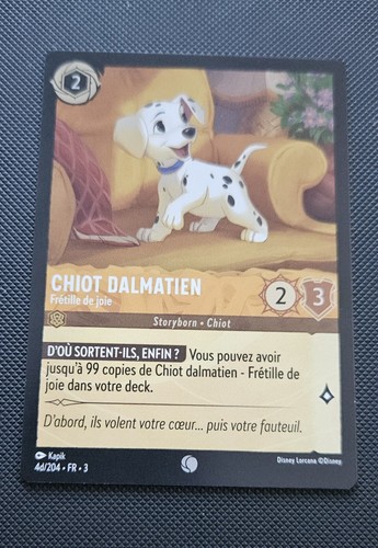 Carte lorcana disney tcg chiot - lorcana,