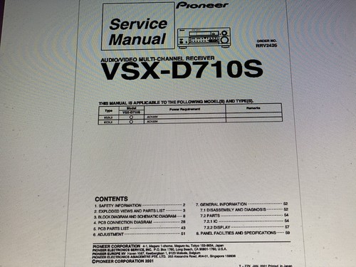 Pioneer vsx d710 service - ,