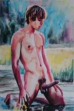 éphèbe nu en nature by