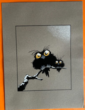 LOISEL SERIGRAPHIE NON SIGNEE HIBOUX 30 X 40 QUASI NEUVE