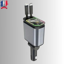 Chargeur 4 en 1 Voiture Adaptateur Retractable  Direction 180 °