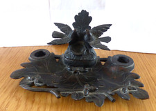 Ancien Encrier Bois Sculpté