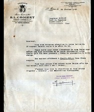 SAINT-MEME (16) ALCOOL / COGNAC "B.L. CROIZET & EYMARD" en 1949