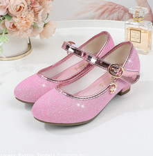 Chaussures festives pour enfants filles talon paillettes mariage fête princesse chaussures