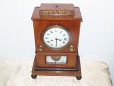 Antique Horloge de Table Pendule Biedermeier Cerisier ! Avec Applications