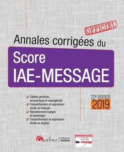 Annales corrigees score - corrigees, du