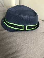 Baby Boy Blue Straw Fedora