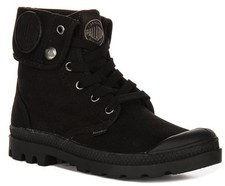 Bottes Vegan Femmes Palladium Baggy Non Lavées Découpées En Noir UK 3 - 8