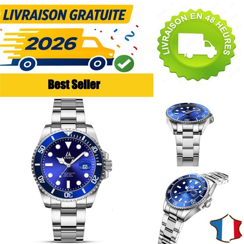 Montre homme lenqin acier - montre,