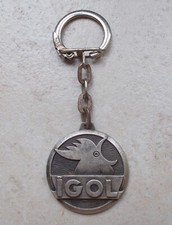 Ancien porte clefs clés vintage huile IGOL France Garage Petroliana 1960s vtg #2