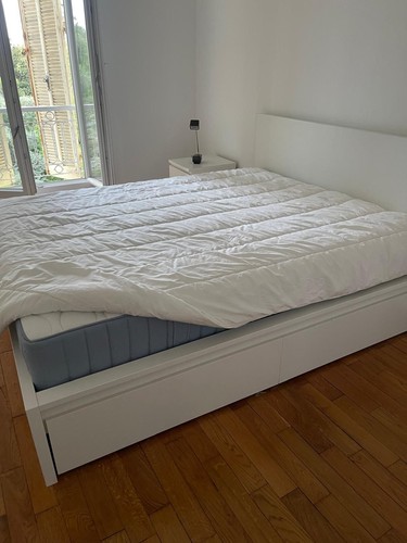 Lit haut blanc ikea malm - blanc,