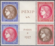 1937 Exposition Paris Ceres PEXIP bloc neuf** MNH Y&T 348 351 cote 400€ cv $460