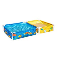 Bestway Piscine Rigide Enfant Avec Bac à Sable 213x122x30,5 cm +2 ans Jardin 
