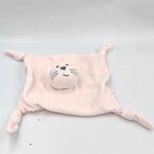 Doudou plat chat rose étoiles