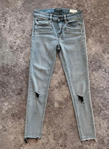 Jean slim bleu coton - , troué