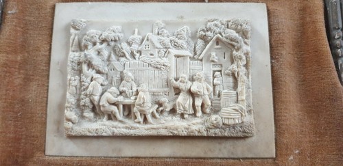 Bas relief calcaire sculpture - relief,