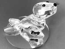 Petit Phoque en Cristal à Facettes, miroir de présentation