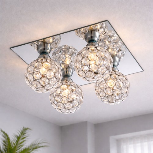 Lampe cristal plafonnier 4 - lampe,