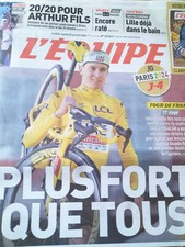 L'EQUIPE 22 juillet 2024-  Tadej POGACAR (UAD ) remporte son 3e TOUR de FRANCE