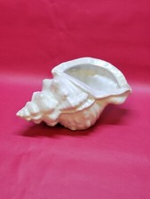 Coupelle vide poche vintage forme de coquillage conque conch shell blanc irisé