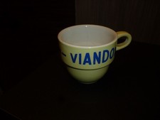 Tasse VIANDOX jaune pâle écriture bleue