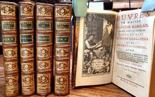 LIVRE ANCIEN 1732, RABELAIS, OEUVRES, GARGANTUA, PANTAGRUEL, 6 livres en 5 t.