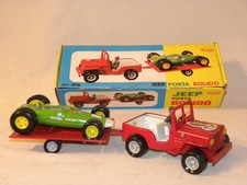 VINTAGE JOUET ANCIEN TOLE RICO MADE IN SPAIN JEEP PORTA BOLIDO 498 NEUF EN BOITE