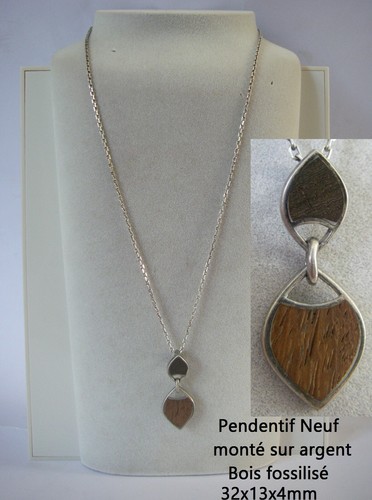 Collier pendentif bois - pendentif,