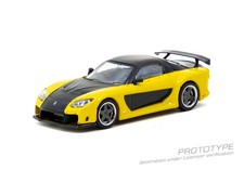 Tarmac Works 1/64 Mazda RX-7 VeilSide Fortune7 Yellow / Black Model