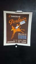 AFFICHETTE CHOCOLAT POULAIN CHEQUE TINTIN  MIGNON   35X26CM