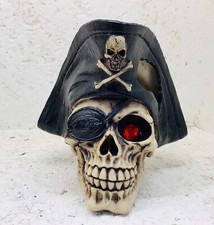  tete de mort pirate decors creux 13x13cm   aquarium poissons rouges cichlidés